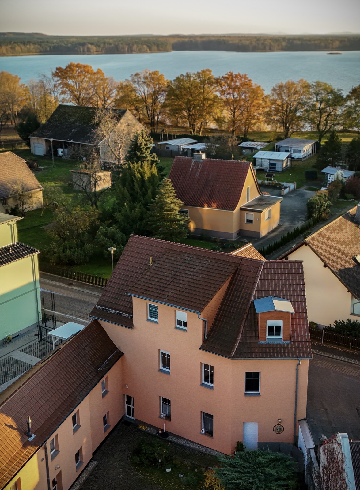 Luftaufnahme der Unterkunft in Buchwalde / Senftenberg nahe dem Senftenberger See